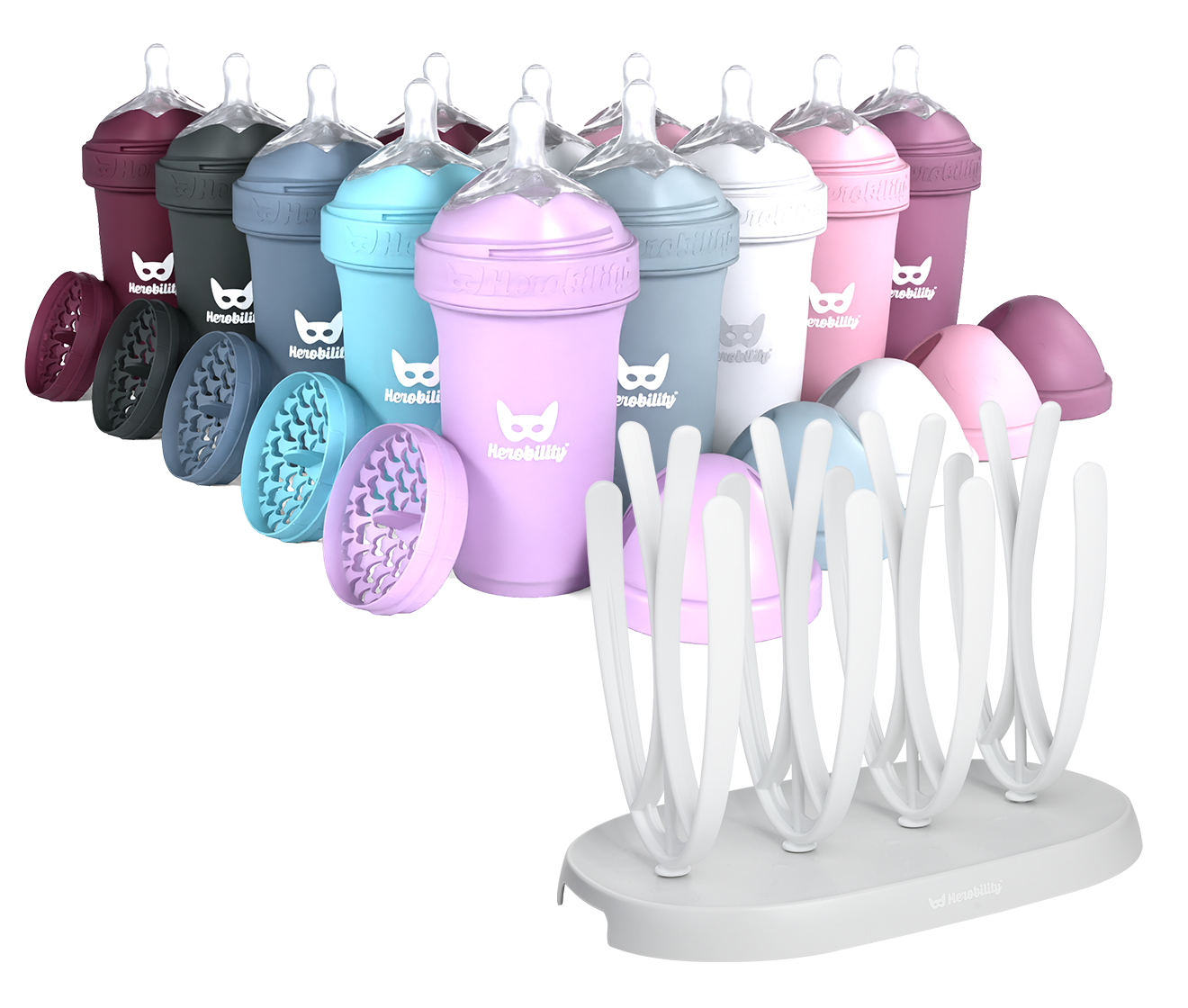 12-pack 240 ml / 8.5 floz Baby Bottles & Drying rack with 75% off