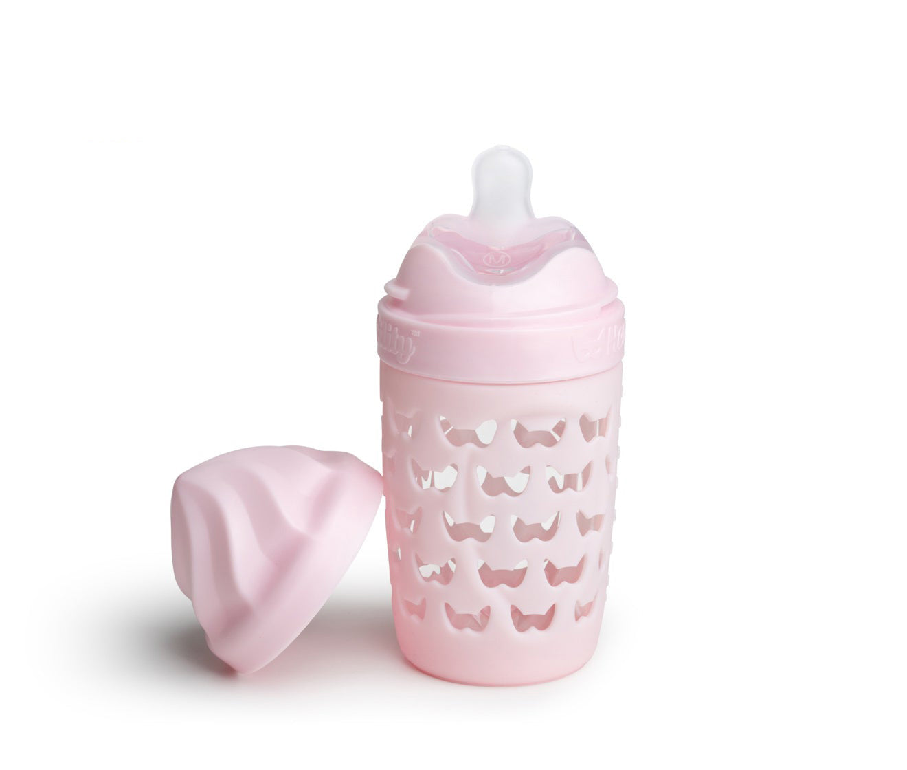 Eco Baby Bottle glass 220 ml/7.5 floz Pink