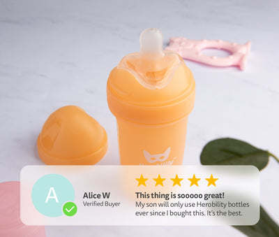Double Anti-Colic Baby Bottle LT 240 ml/8.5 floz Peach